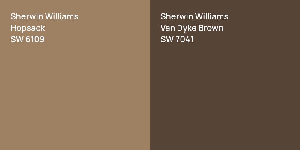 Sherwin Williams Hopsack vs. Sherwin Williams Van Dyke Brown