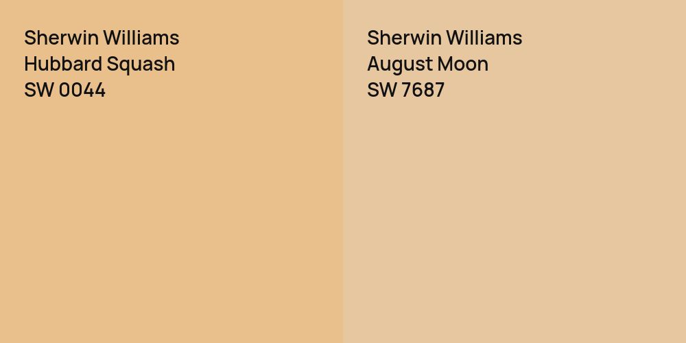 Sherwin Williams Hubbard Squash vs. Sherwin Williams August Moon