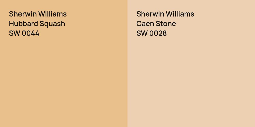 Sherwin Williams Hubbard Squash vs. Sherwin Williams Caen Stone