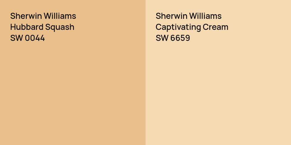 Sherwin Williams Hubbard Squash vs. Sherwin Williams Captivating Cream