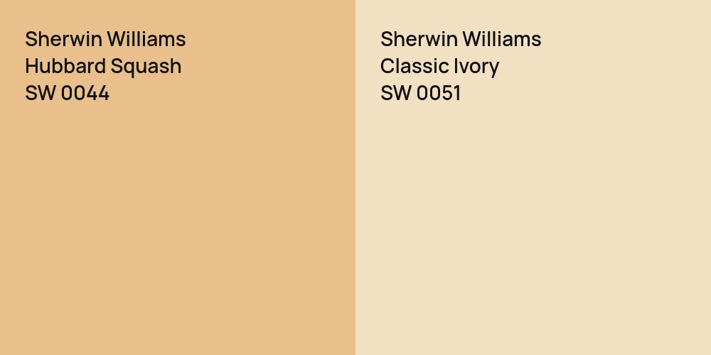 Sherwin Williams Hubbard Squash vs. Sherwin Williams Classic Ivory