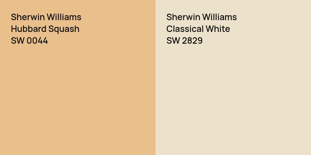 Sherwin Williams Hubbard Squash vs. Sherwin Williams Classical White