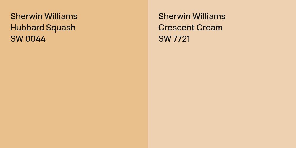 Sherwin Williams Hubbard Squash vs. Sherwin Williams Crescent Cream