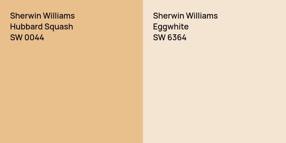 Sherwin Williams Hubbard Squash vs. Sherwin Williams Eggwhite