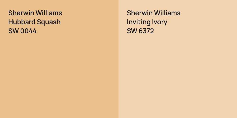 Sherwin Williams Hubbard Squash vs. Sherwin Williams Inviting Ivory