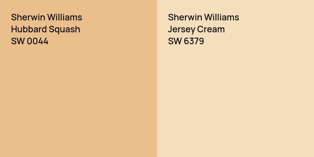 Sherwin Williams Hubbard Squash vs. Sherwin Williams Jersey Cream