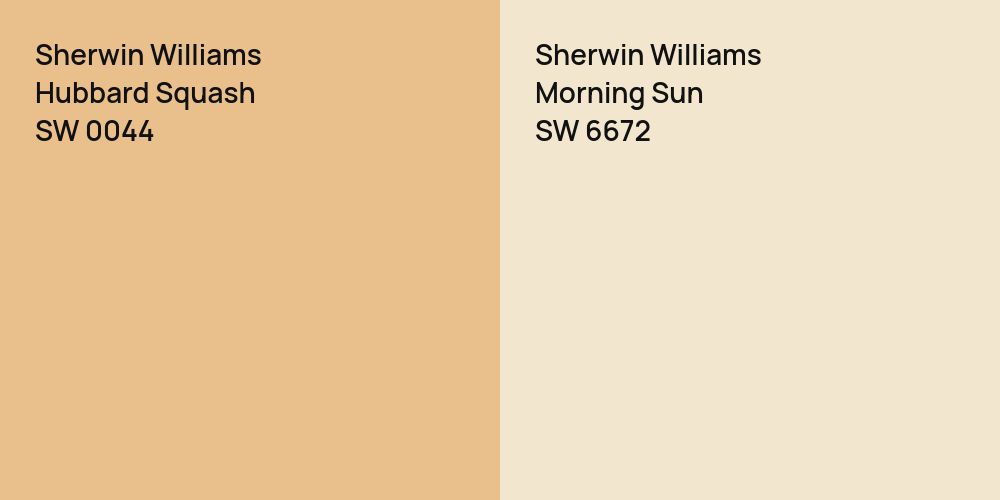 Sherwin Williams Hubbard Squash vs. Sherwin Williams Morning Sun