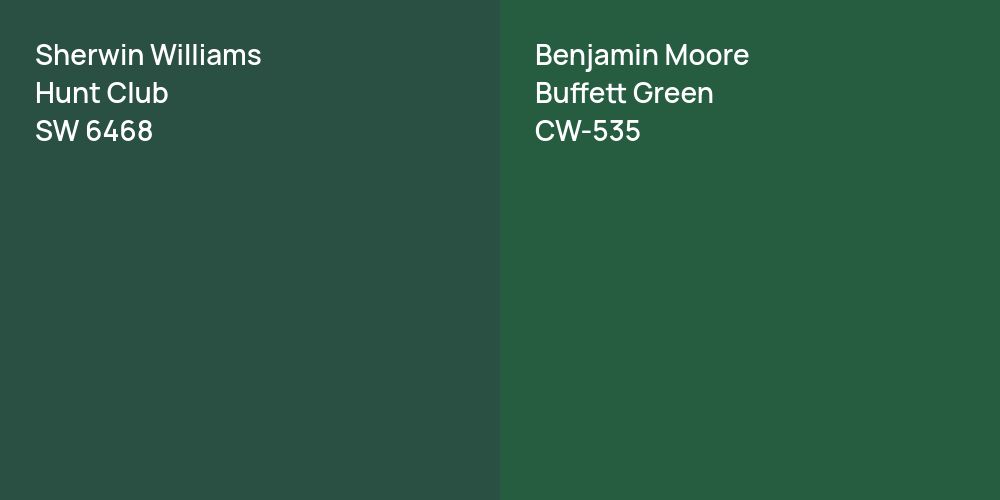 Sherwin Williams Hunt Club vs. Benjamin Moore Buffett Green