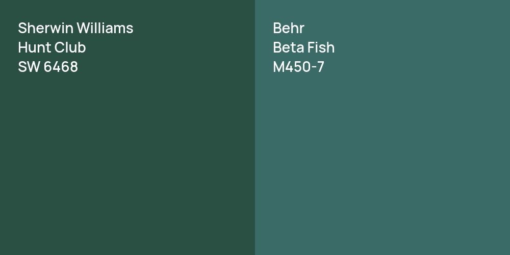 Sherwin Williams Hunt Club vs. Behr Beta Fish