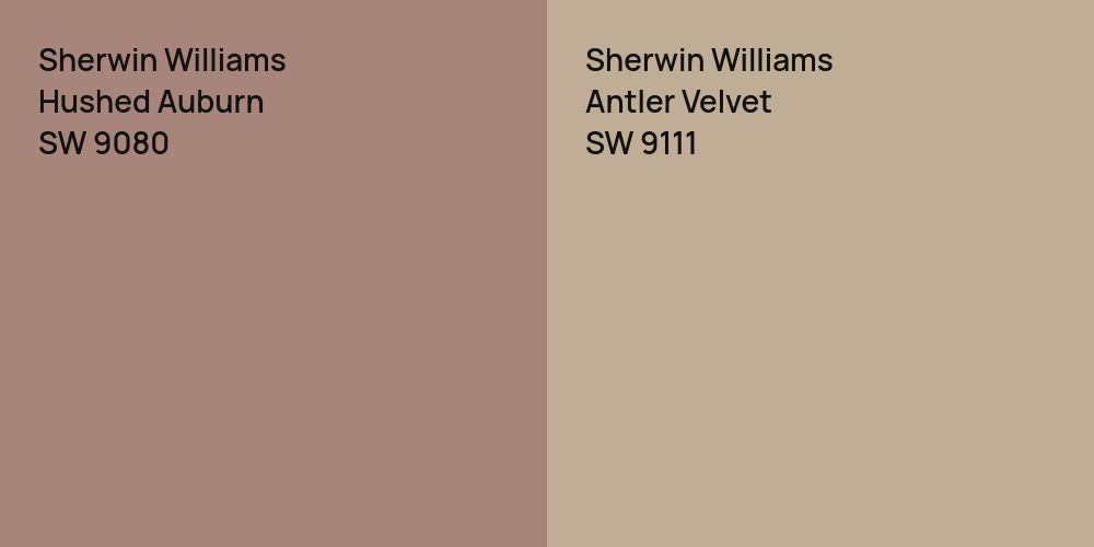 Sherwin Williams Hushed Auburn vs. Sherwin Williams Antler Velvet