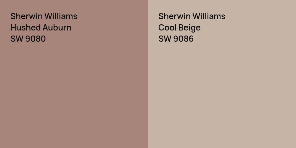 Sherwin Williams Hushed Auburn vs. Sherwin Williams Cool Beige