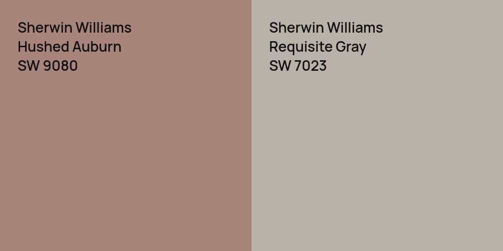 Sherwin Williams Hushed Auburn vs. Sherwin Williams Requisite Gray