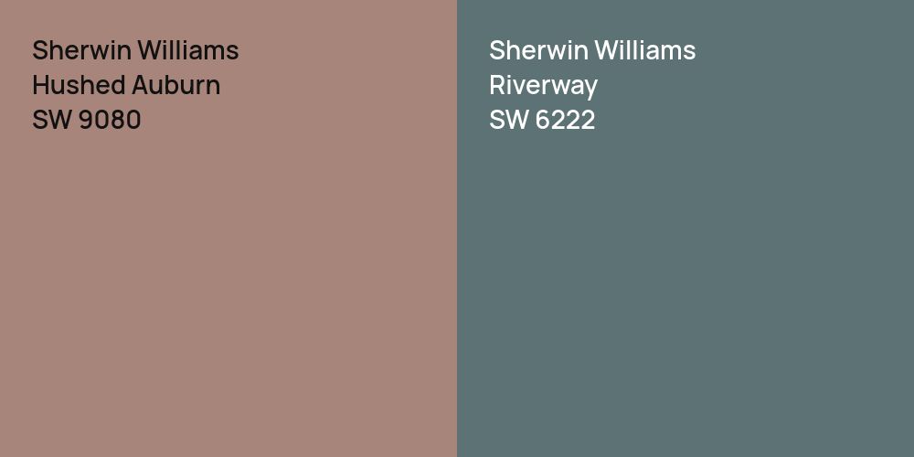 Sherwin Williams Hushed Auburn vs. Sherwin Williams Riverway