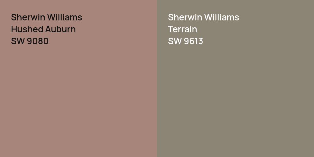 Sherwin Williams Hushed Auburn vs. Sherwin Williams Terrain