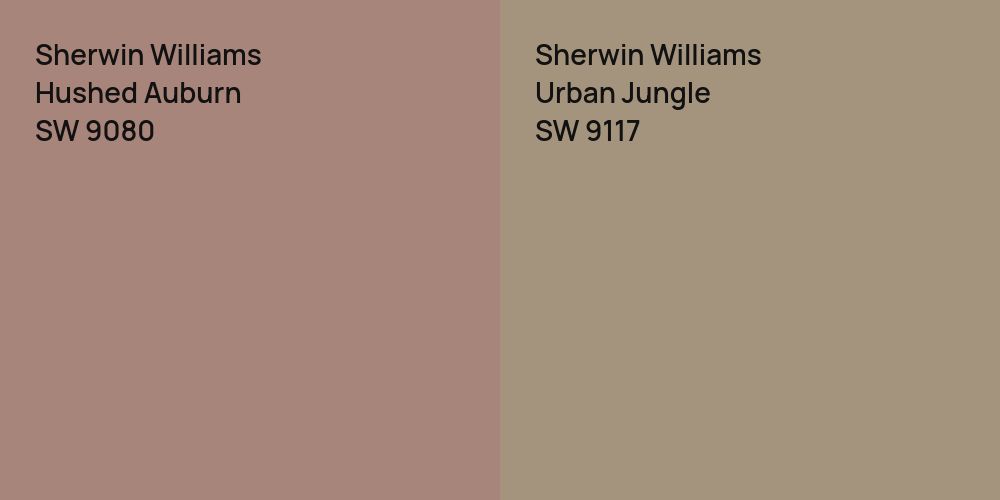 Sherwin Williams Hushed Auburn vs. Sherwin Williams Urban Jungle