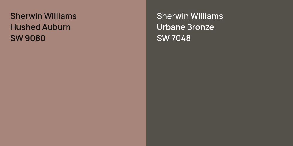 Sherwin Williams Hushed Auburn vs. Sherwin Williams Urbane Bronze