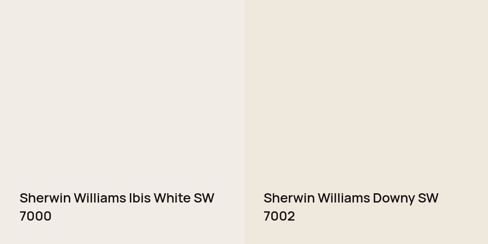 Sherwin Williams Ibis White vs. Sherwin Williams Downy