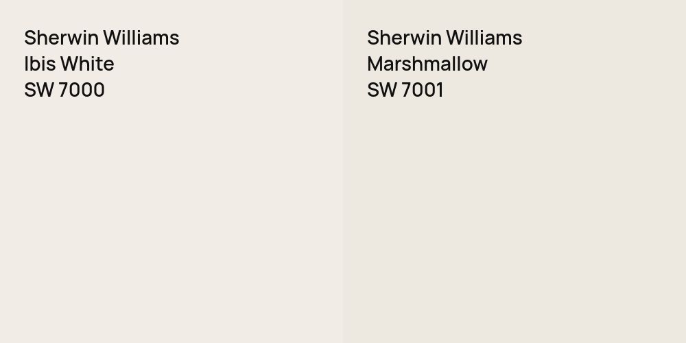 Sherwin Williams Ibis White vs. Sherwin Williams Marshmallow