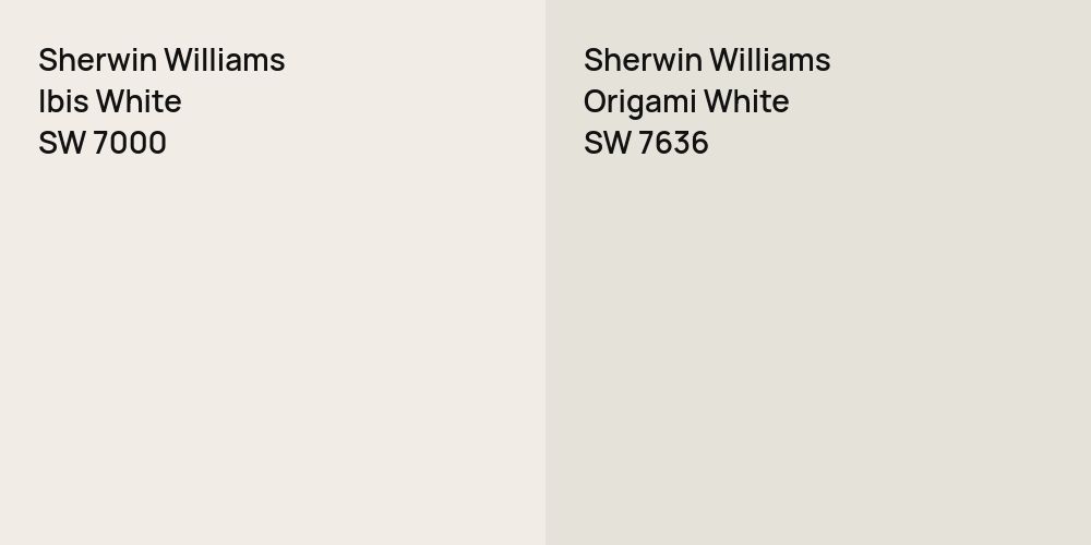 Sherwin Williams Ibis White vs. Sherwin Williams Origami White