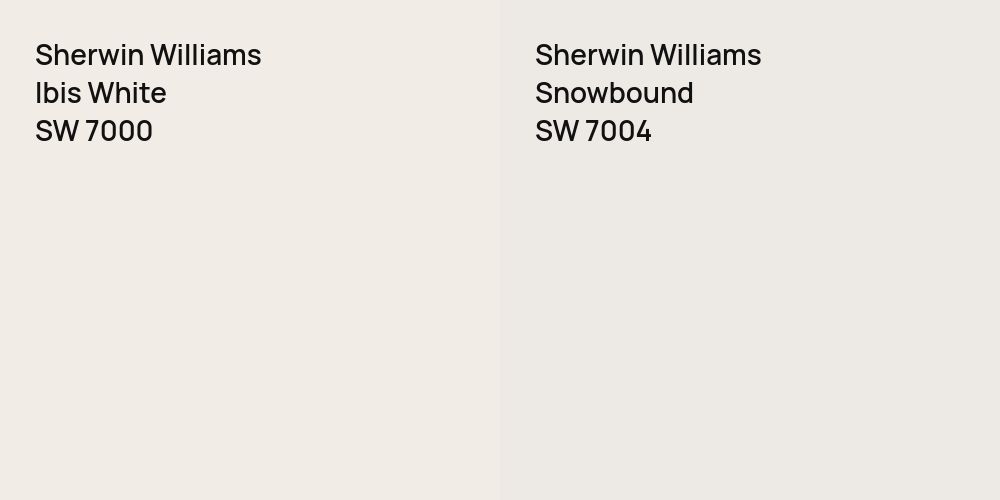 Sherwin Williams Ibis White vs. Sherwin Williams Snowbound