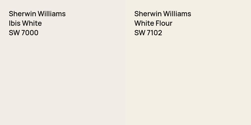 Sherwin Williams Ibis White vs. Sherwin Williams White Flour