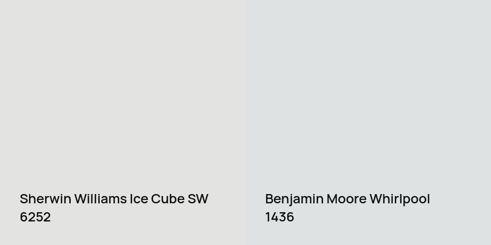 Sherwin Williams Ice Cube vs. Benjamin Moore Whirlpool