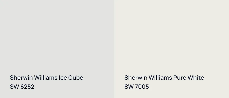 Sherwin Williams Ice Cube SW 6252 vs Sherwin Williams Pure White SW 7005