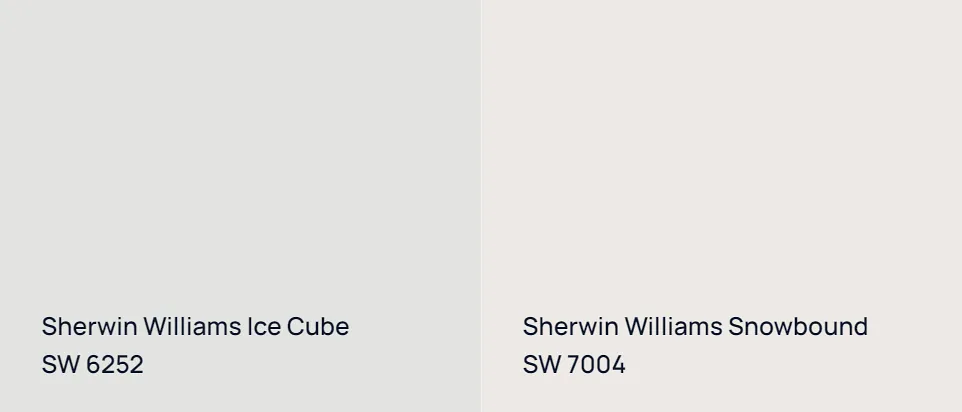 Sherwin Williams Ice Cube SW 6252 vs Sherwin Williams Snowbound SW 7004