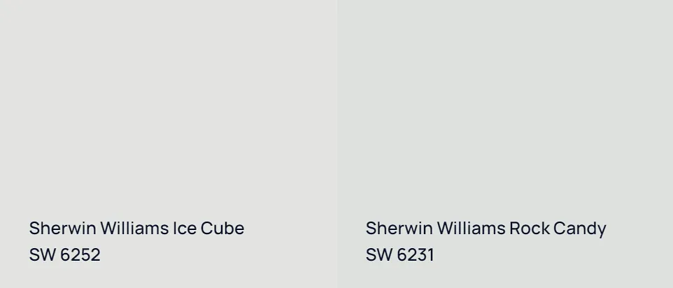 Sherwin Williams Ice Cube SW 6252 vs Sherwin Williams Rock Candy SW 6231