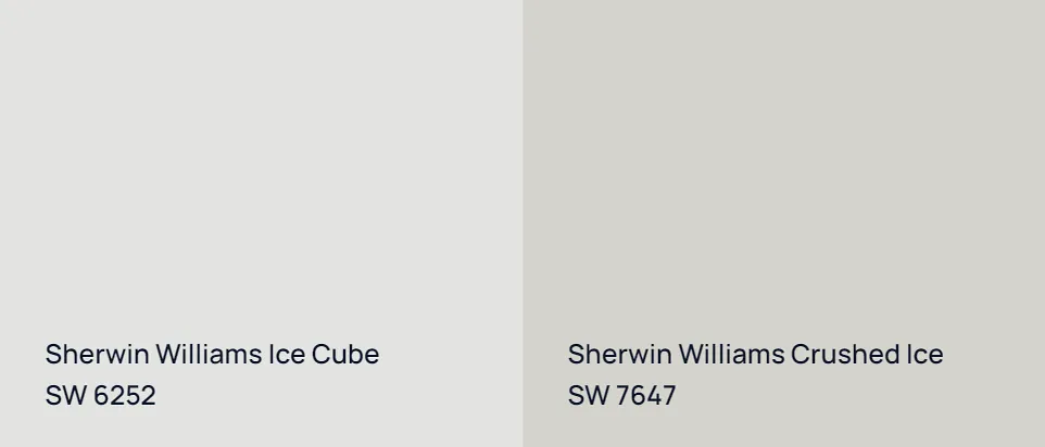 Sherwin Williams Ice Cube SW 6252 vs Sherwin Williams Crushed Ice SW 7647