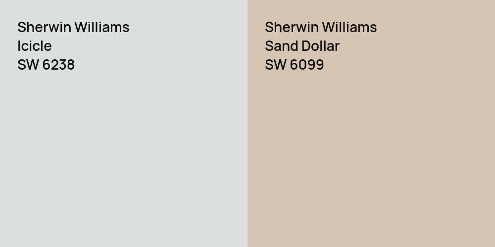 Sherwin Williams Icicle vs. Sherwin Williams Sand Dollar