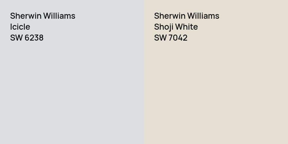 Sherwin Williams Icicle vs. Sherwin Williams Shoji White