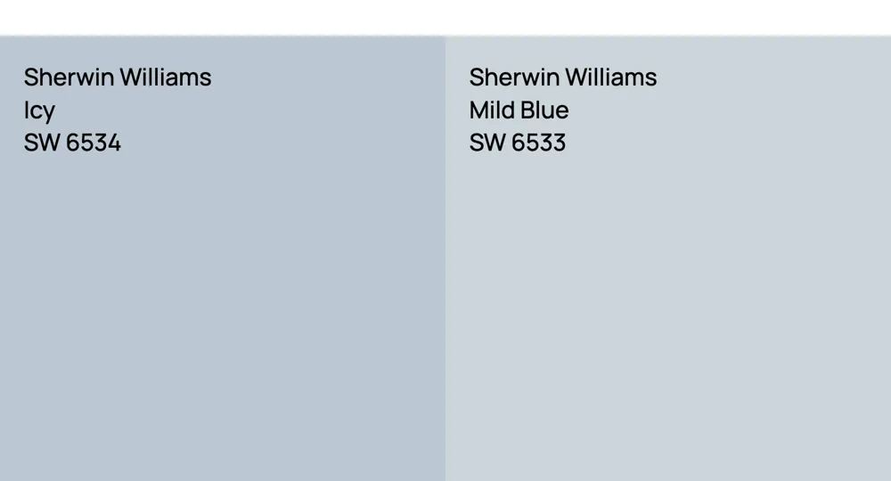 Sherwin Williams Icy vs. Sherwin Williams Mild Blue