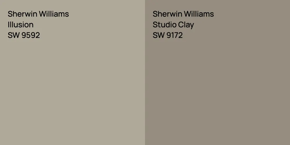 Sherwin Williams Illusion vs. Sherwin Williams Studio Clay