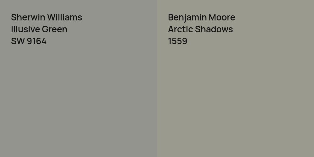 Sherwin Williams Illusive Green vs. Benjamin Moore Arctic Shadows