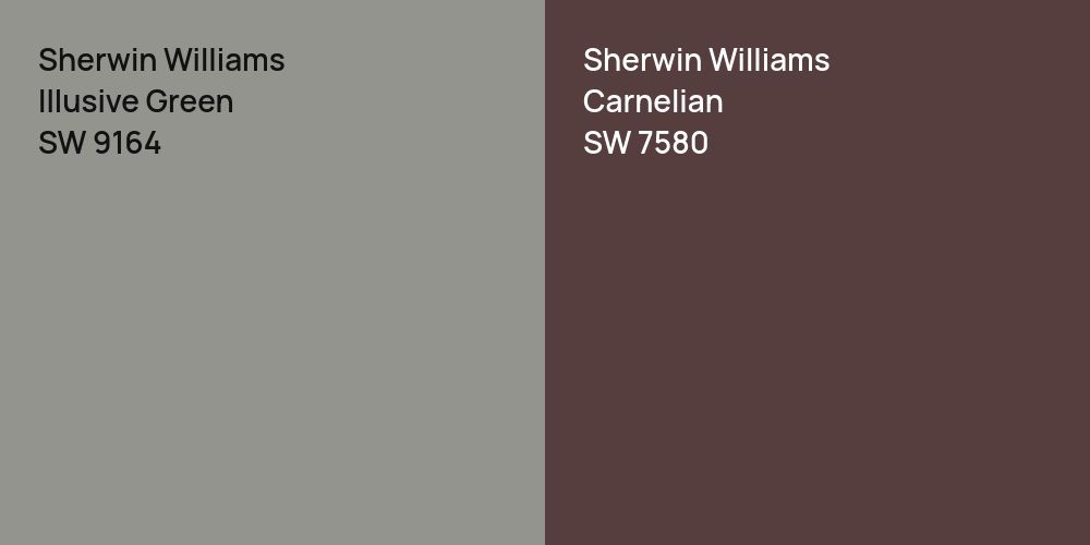 Sherwin Williams Illusive Green vs. Sherwin Williams Carnelian