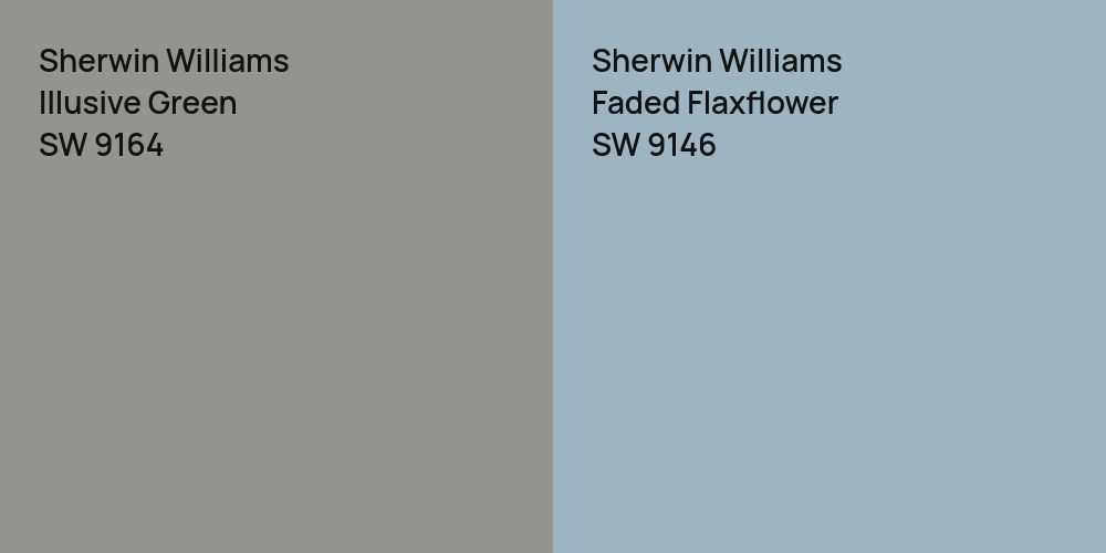 Sherwin Williams Illusive Green vs. Sherwin Williams Faded Flaxflower