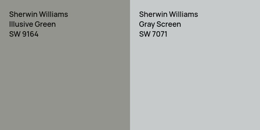 Sherwin Williams Illusive Green vs. Sherwin Williams Gray Screen