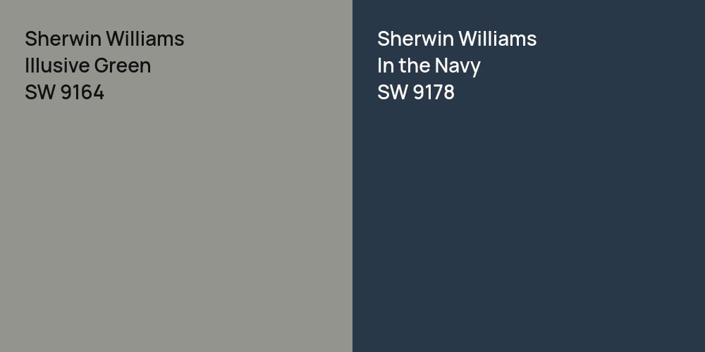 Sherwin Williams Illusive Green vs. Sherwin Williams In the Navy