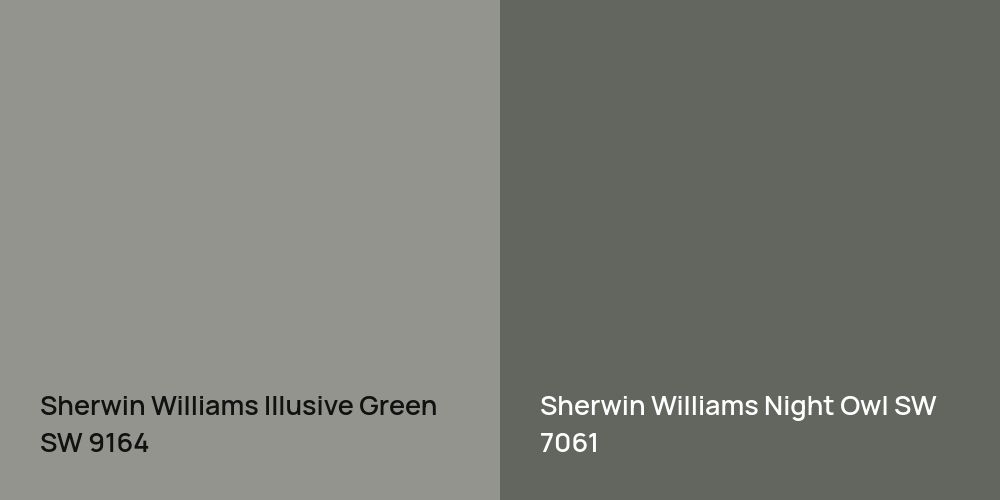 Sherwin Williams Illusive Green vs. Sherwin Williams Night Owl