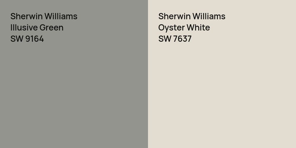 Sherwin Williams Illusive Green vs. Sherwin Williams Oyster White