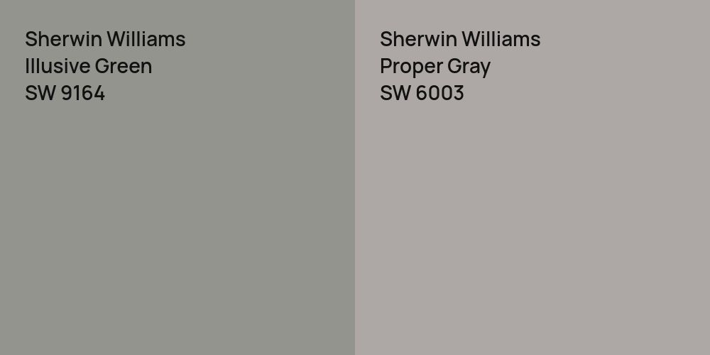 Sherwin Williams Illusive Green vs. Sherwin Williams Proper Gray