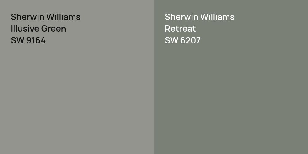 Sherwin Williams Illusive Green vs. Sherwin Williams Retreat