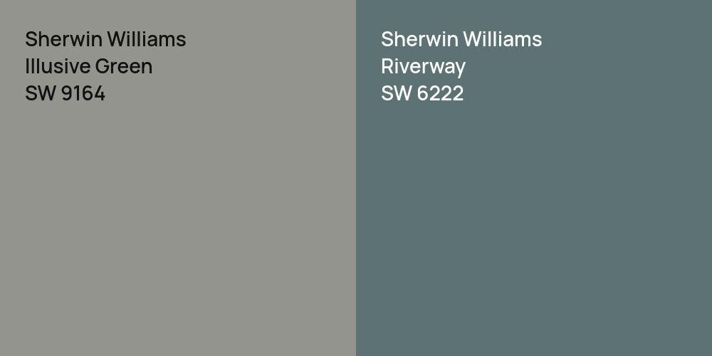 Sherwin Williams Illusive Green vs. Sherwin Williams Riverway