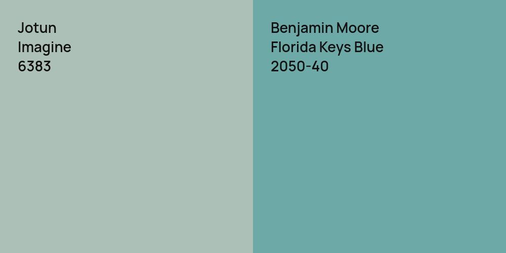 Jotun Imagine vs. Benjamin Moore Florida Keys Blue