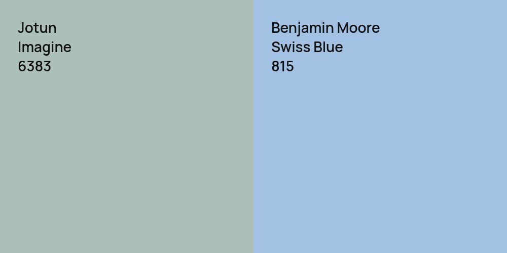 Jotun Imagine vs. Benjamin Moore Swiss Blue