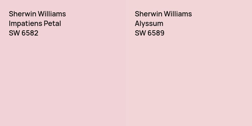 Sherwin Williams Impatiens Petal vs. Sherwin Williams Alyssum