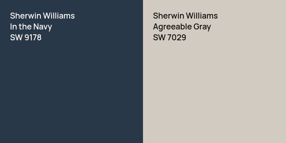 Sherwin Williams In the Navy vs. Sherwin Williams Agreeable Gray