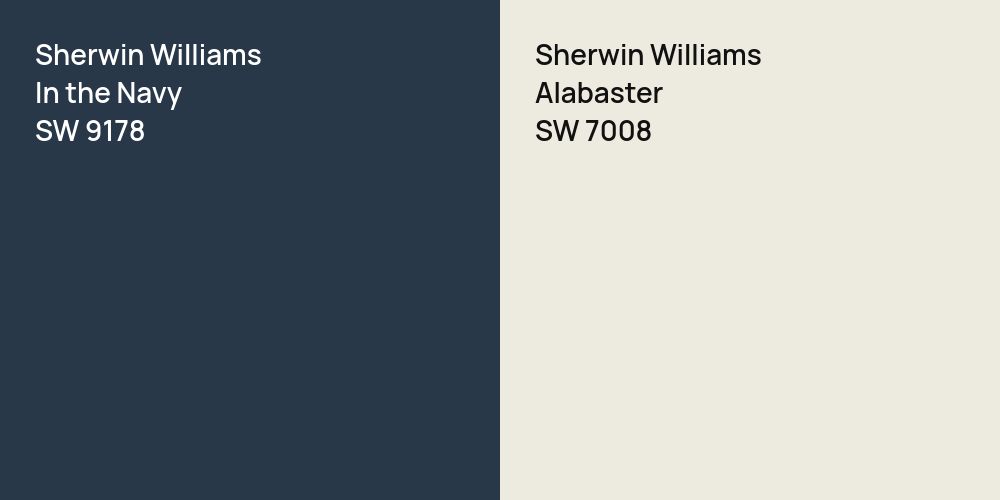 Sherwin Williams In the Navy vs. Sherwin Williams Alabaster