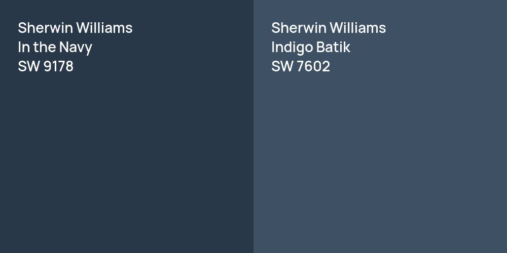 Sherwin Williams In the Navy vs. Sherwin Williams Indigo Batik